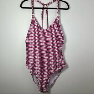 Kona Sol Women’s One Piece Chevron Print Swimsuit Size 18 NWOT